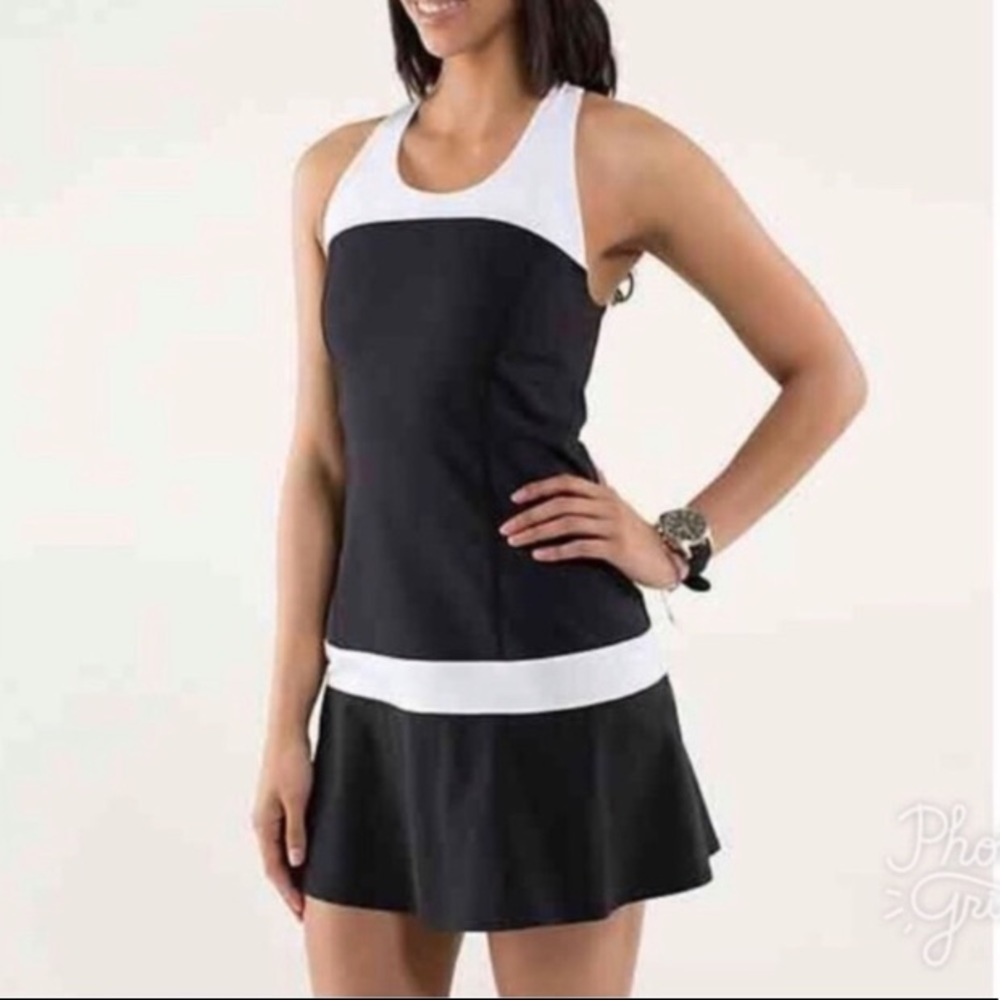 Lululemon Hot Hitter Black/White Tennis Dress